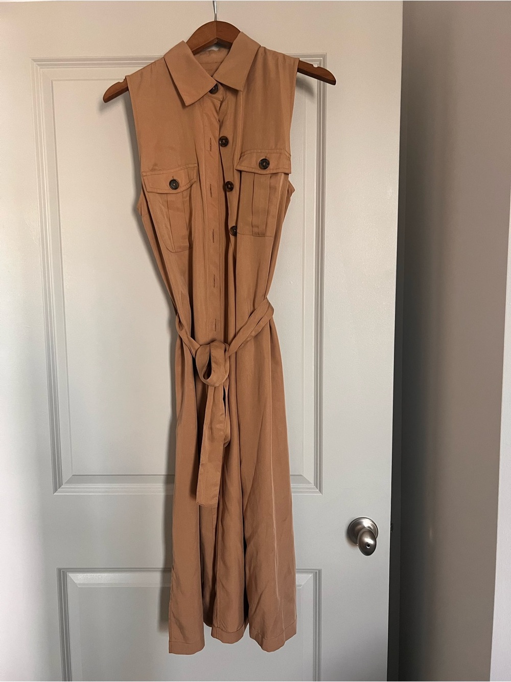 Banana Republic Tan Sleeveless Utility dress